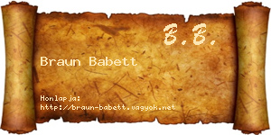 Braun Babett névjegykártya